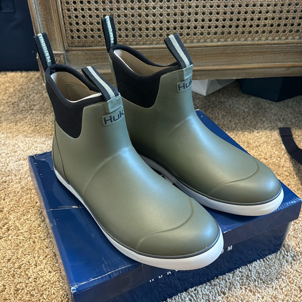 Huk Men’s Rogue Wave Show, Fishing and Deck Boots, Moss Green Size 10